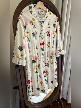 Tuckernuck White Floral Cotton Midi Dress